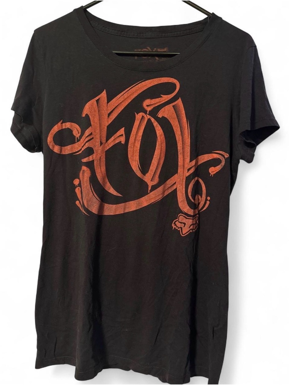 y2k Fox Black Tee with Copper Logo
